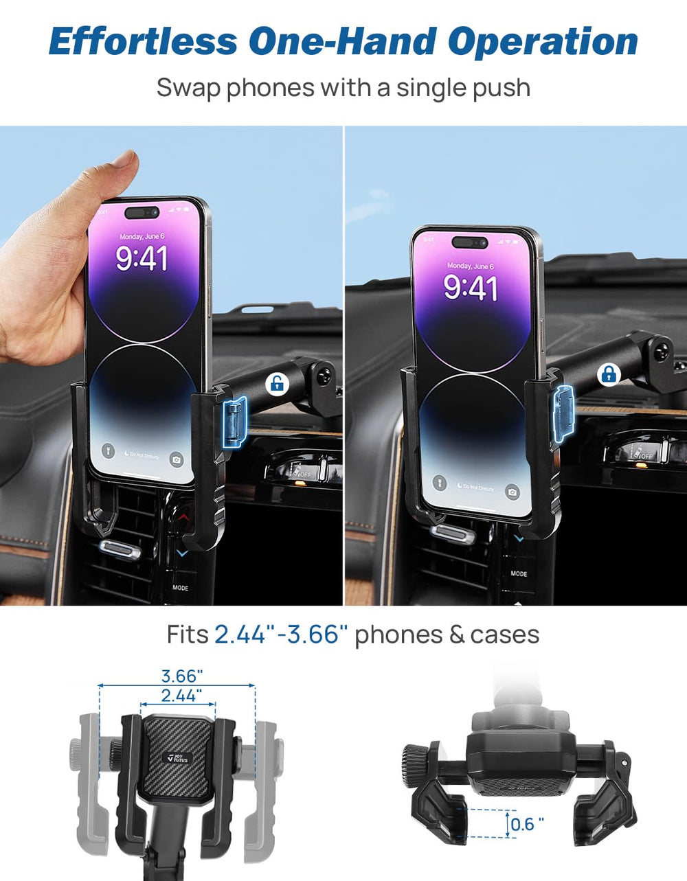 JOYTUTUS semi-wrap phone grip holding phone securely while keeping camera clear