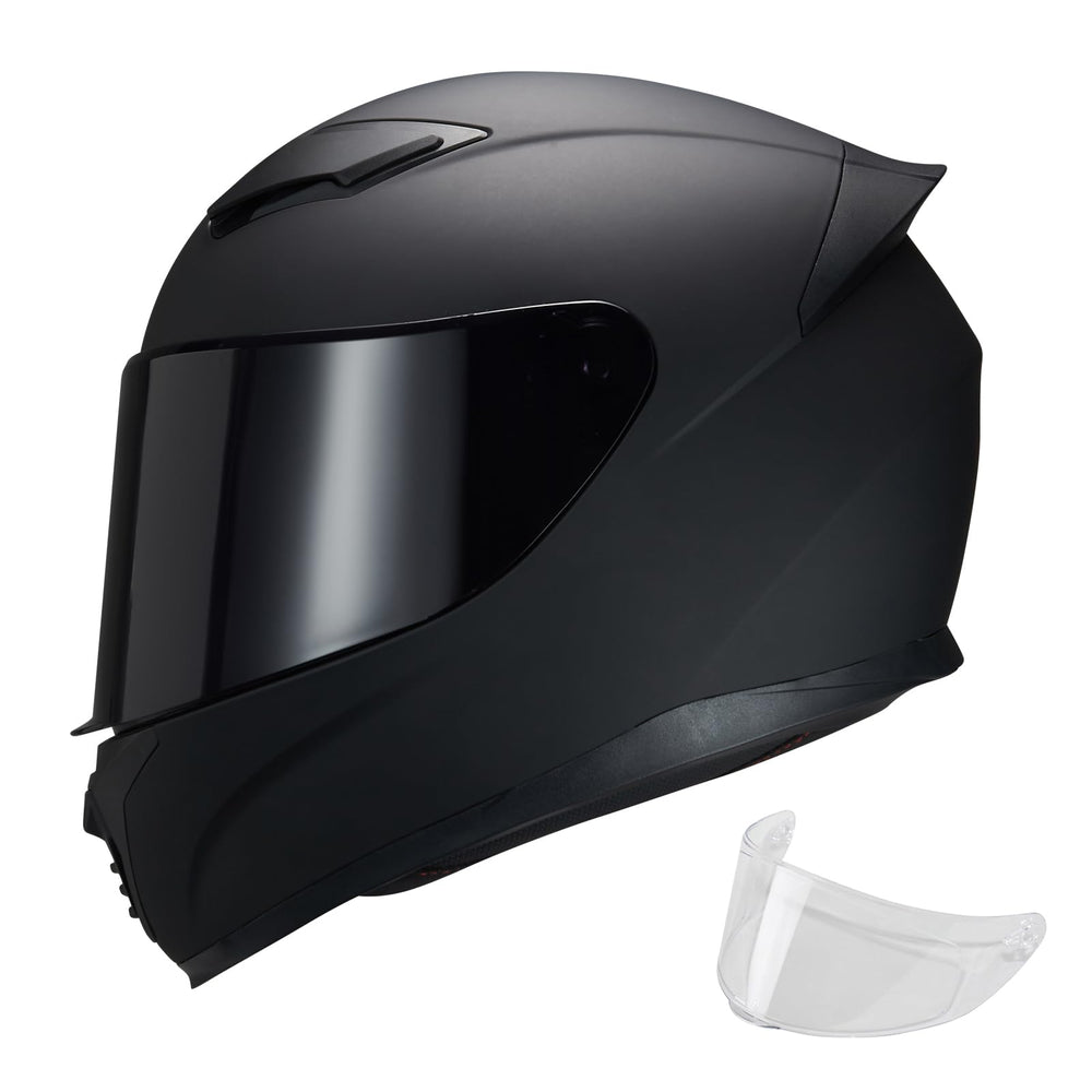 JQF Gear helmet front view showing DOT-certified protection and clear visor benefit