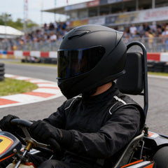 JQF Gear WS-607 with visor open displaying clear visibility and quick access