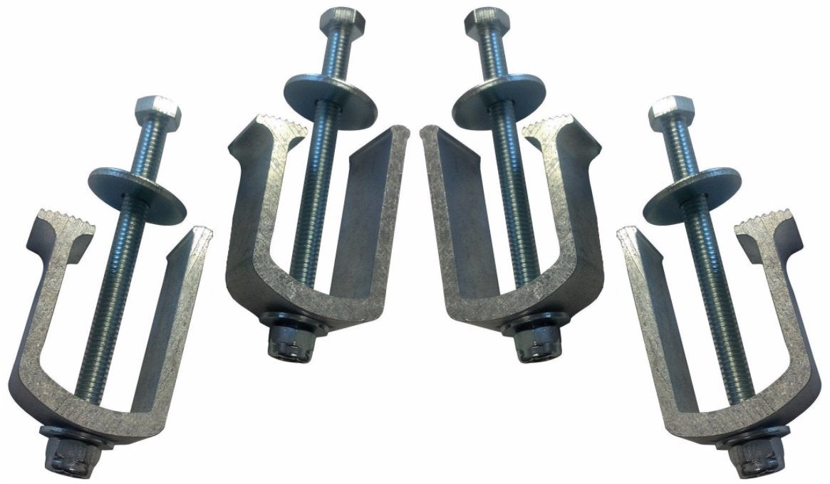 JQuad clamps installed on an aluminum toolbox demonstrating secure no-drill attachment