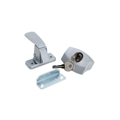 JR Products latch front view showing painted die-cast steel and secure install benefit