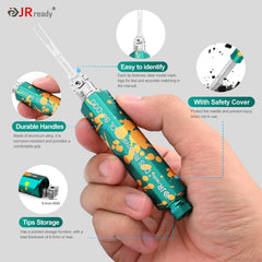 JRready metal handle with protective cap close-up for safe storage and transport