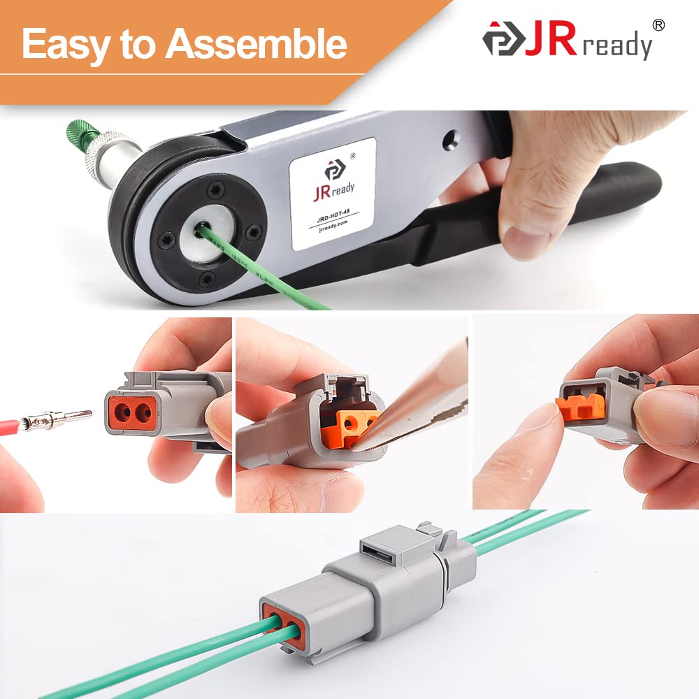 JRready connector held in hand showing compact size and installation scale