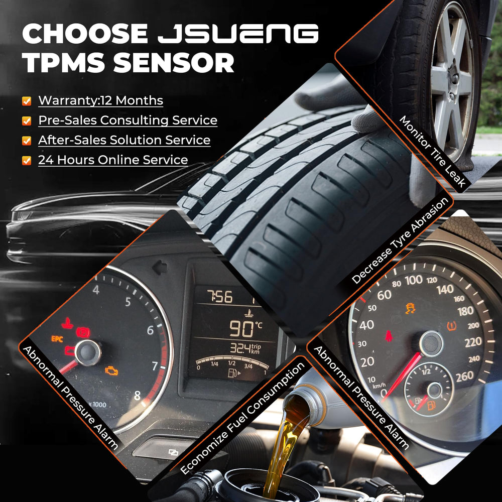 Jsueng TPMS compatibility list image highlighting matched GM and Chevy models