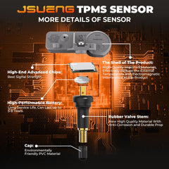 Jsueng TPMS installed on wheel to show real-world fit and easy replacement