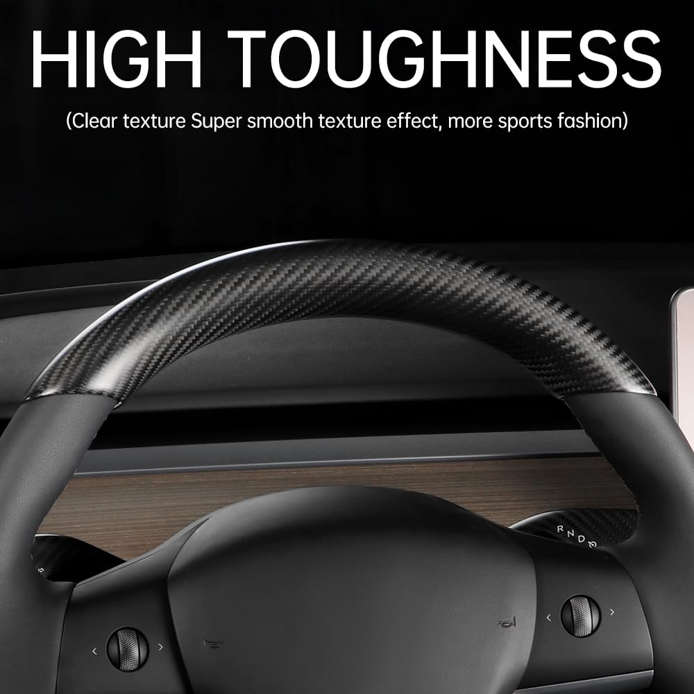 JSWAN installed on Tesla Model 3 showing refined steering trim for upgraded interior