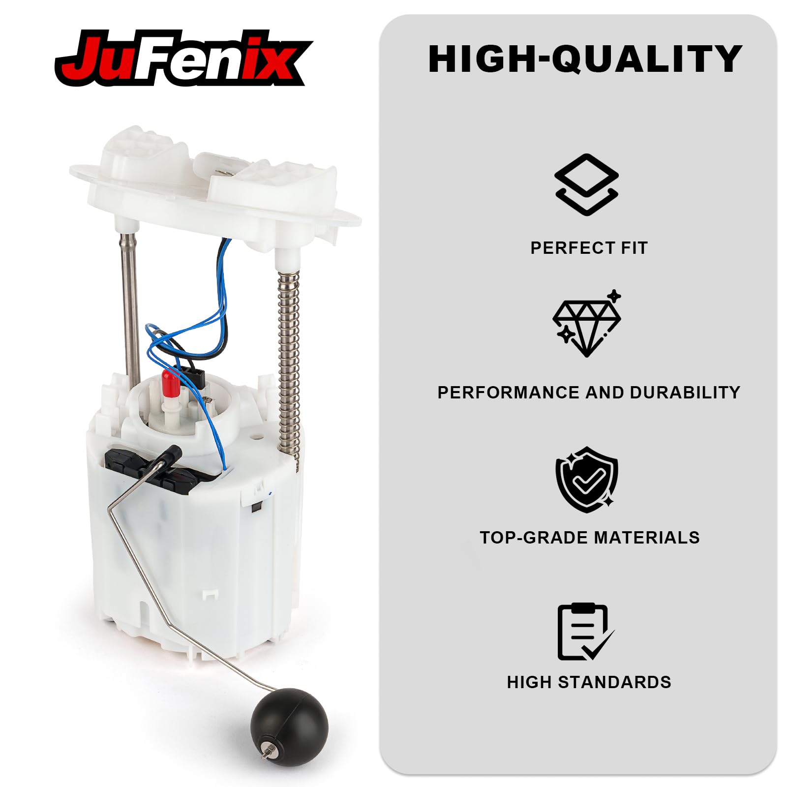 JuFenix top connector detail highlighting matching electrical plug for easy install