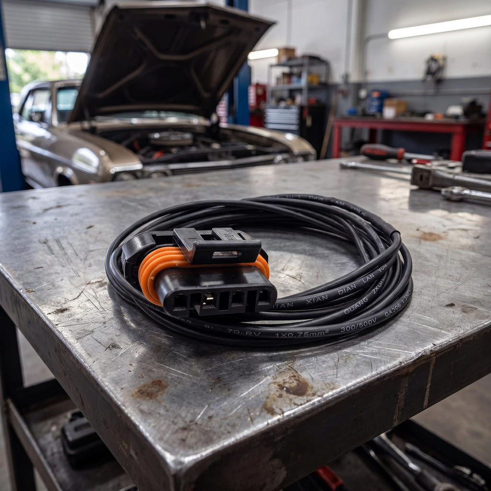 JUNRUO wire routed in engine bay illustrating safe placement and protection