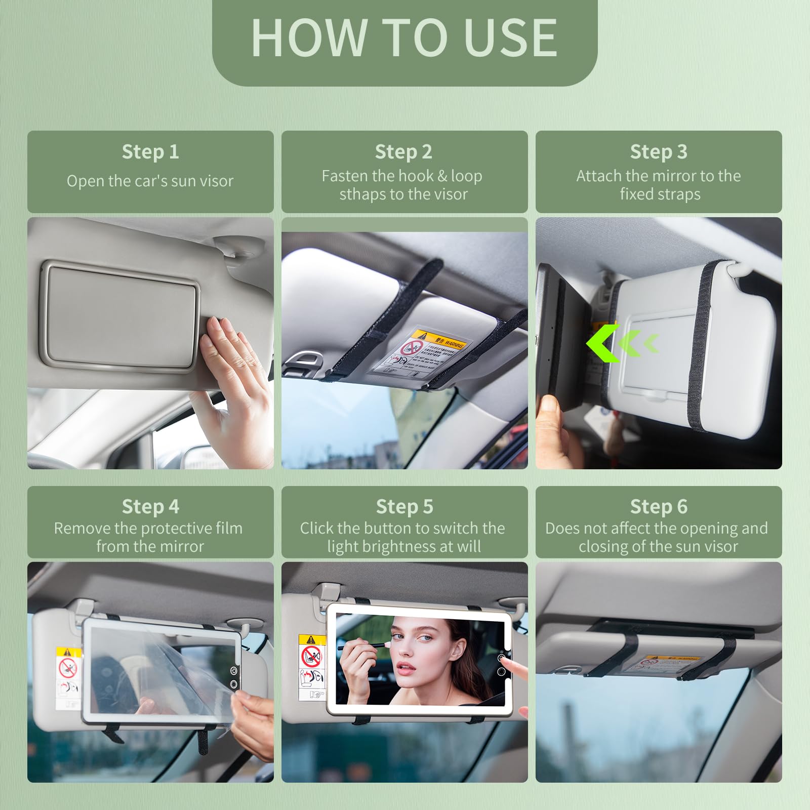 Junyaoxuan lifestyle driver using mirror for quick roadside touchup