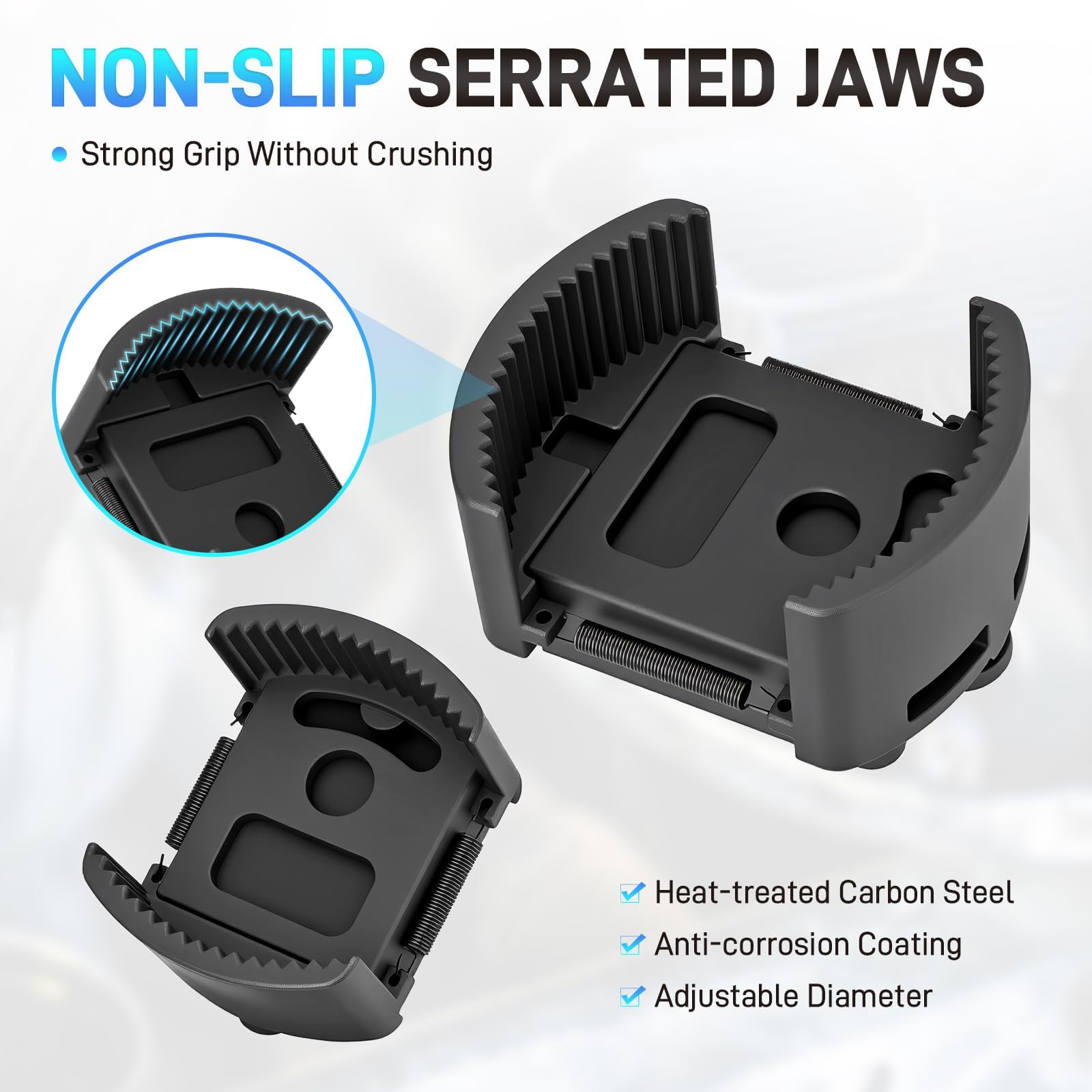 JURPLIX auto-clamp spring detail providing secure tightening