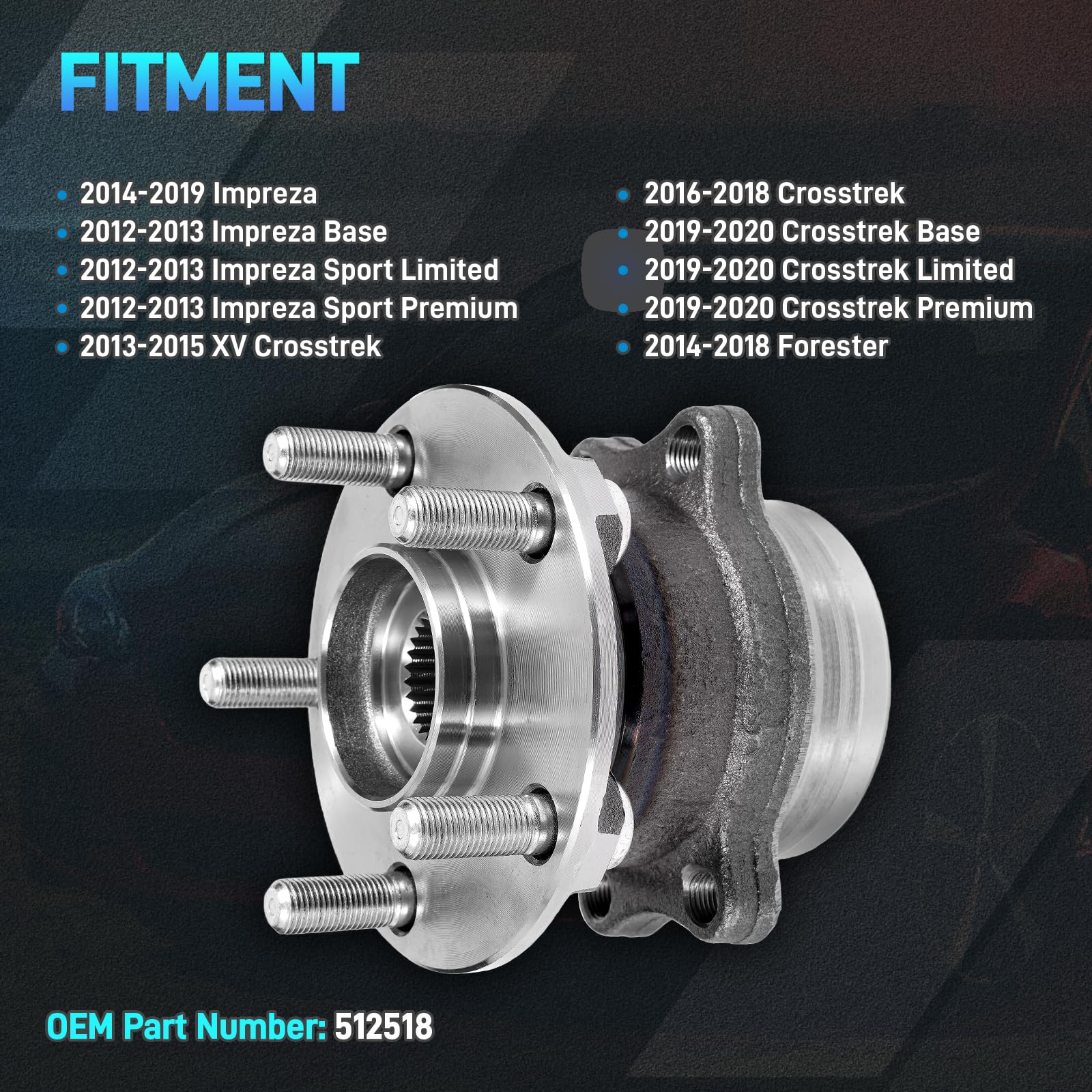 JURPLIX hub installed on Subaru rear wheel demonstrating restored stability