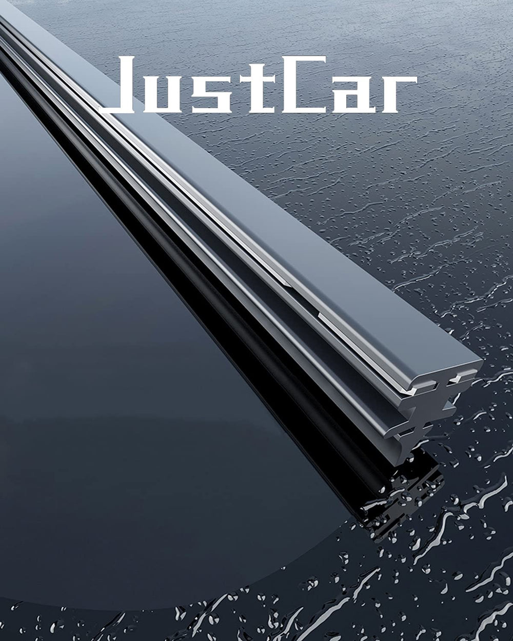 JustCar blades installed on Toyota Tacoma windshield for improved visibility