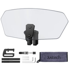 Justech front view of smoke deflector showing clean lines and wind protection benefit