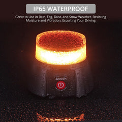 Justech beacon mounted on a tow truck roof demonstrating quick deployment benefit
