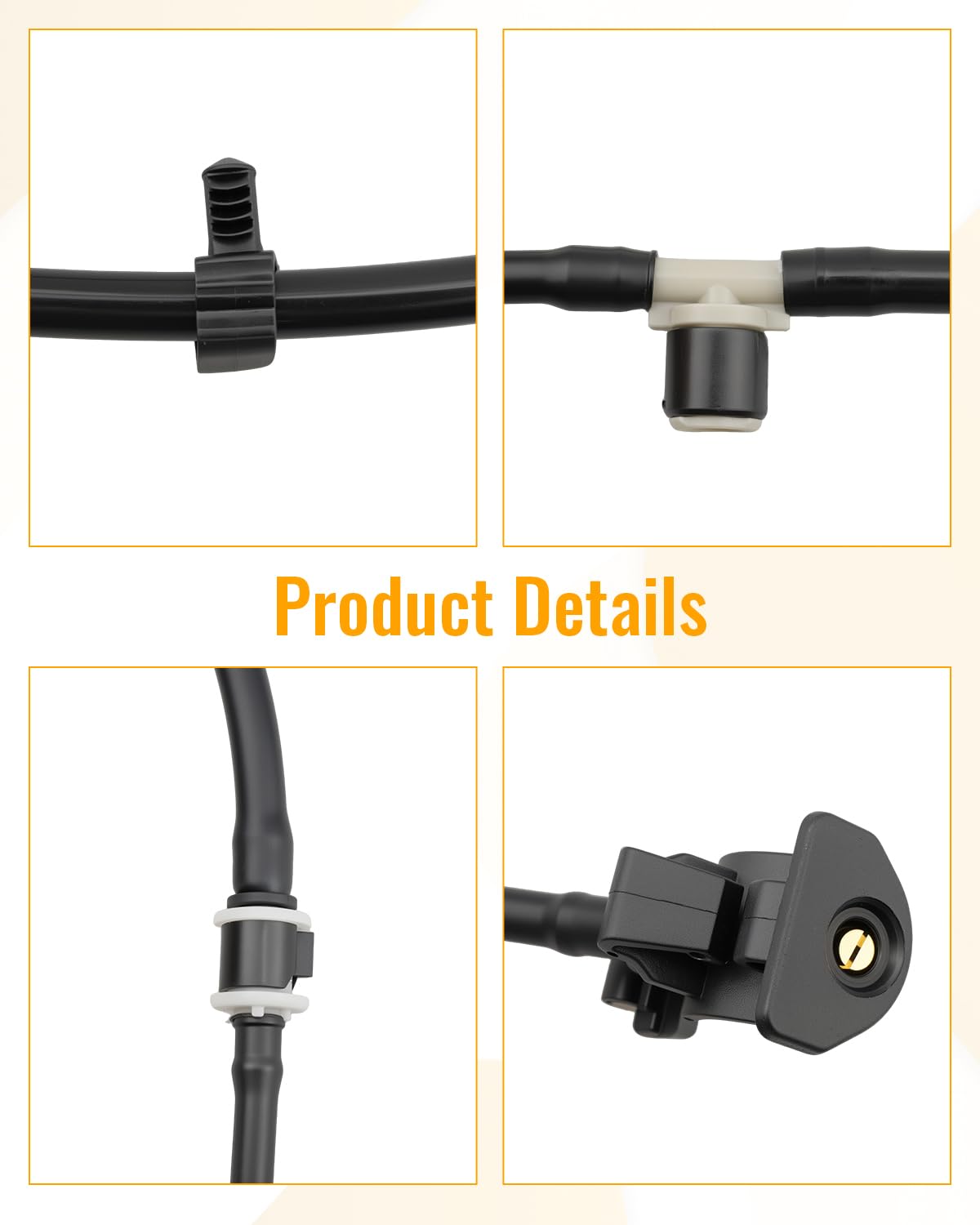 JUWEVAZU kit laid out with hose and two nozzles showing all included parts