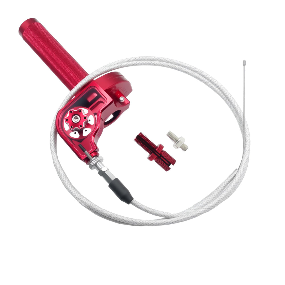 JXPANG front assembly red showing durable anodized housing and sleek look