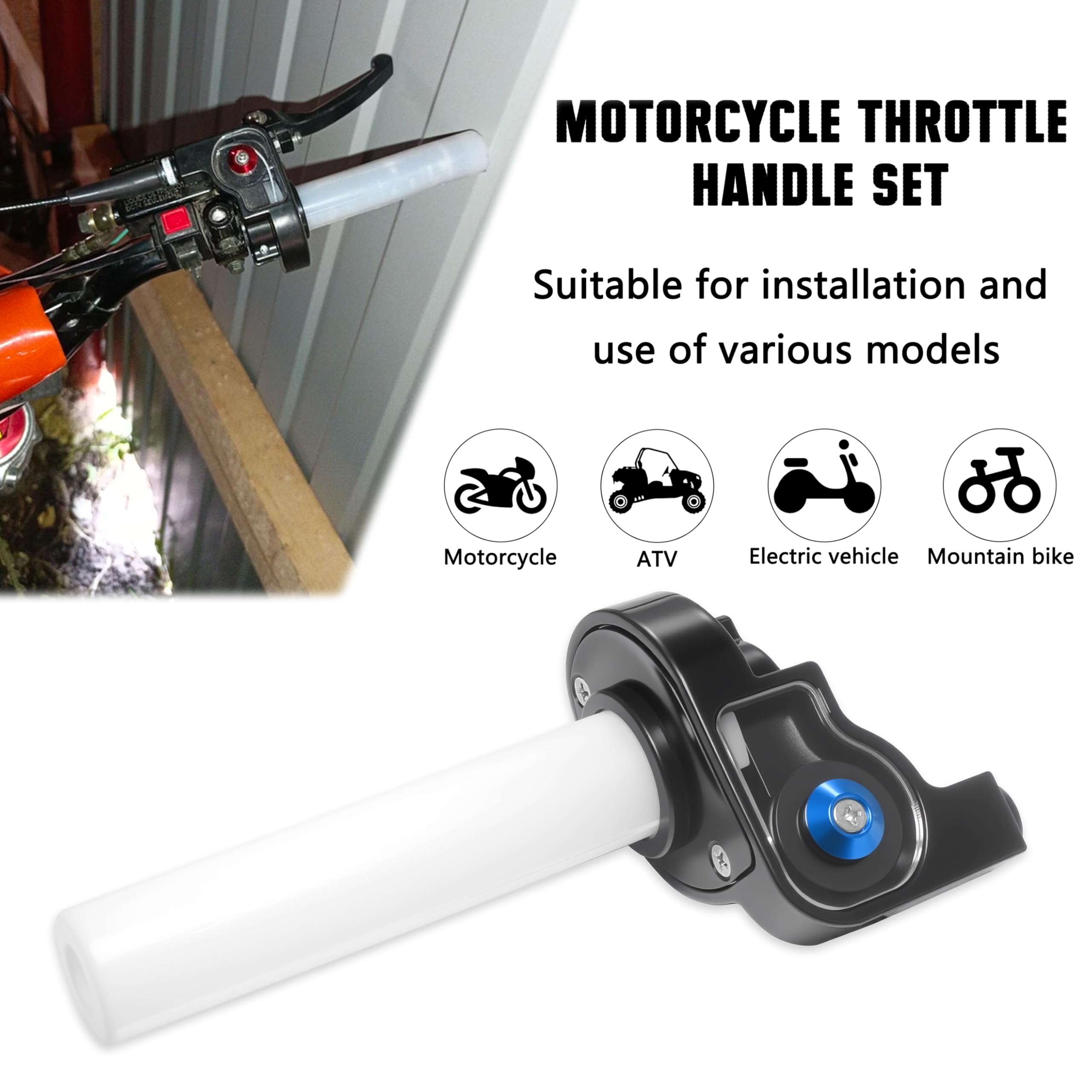 JXPANG throttle installed on a dirt bike showing ergonomic reach and upgraded look