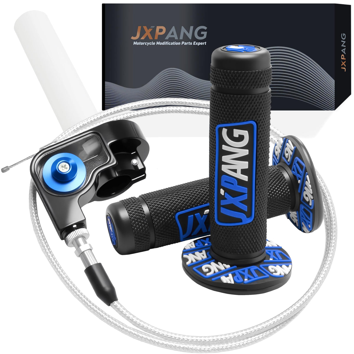 JXPANG throttle front view showing fit and visual upgrade benefit