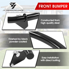 JY PERFORMANCE bumper installed on John Deere mower protecting front-end components