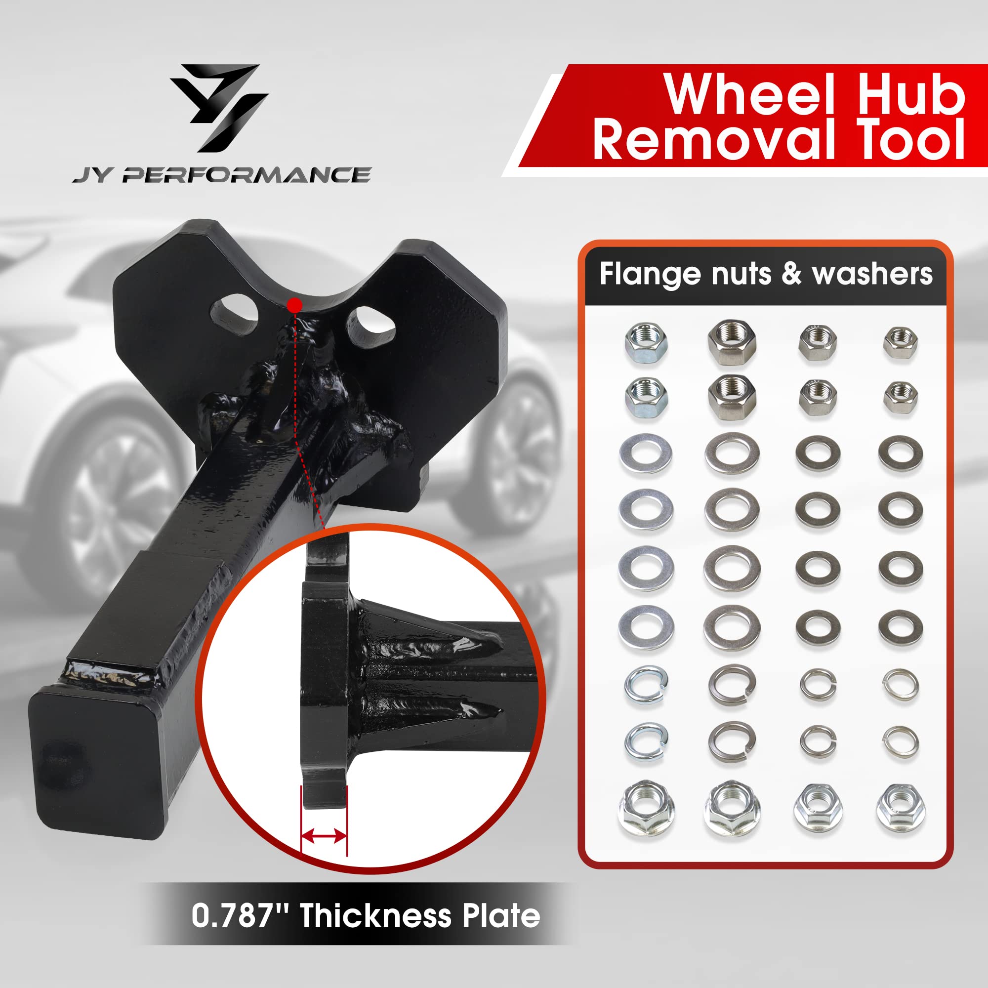 JY PERFORMANCE close-up of threaded adapter highlighting fit for metric and imperial bolts