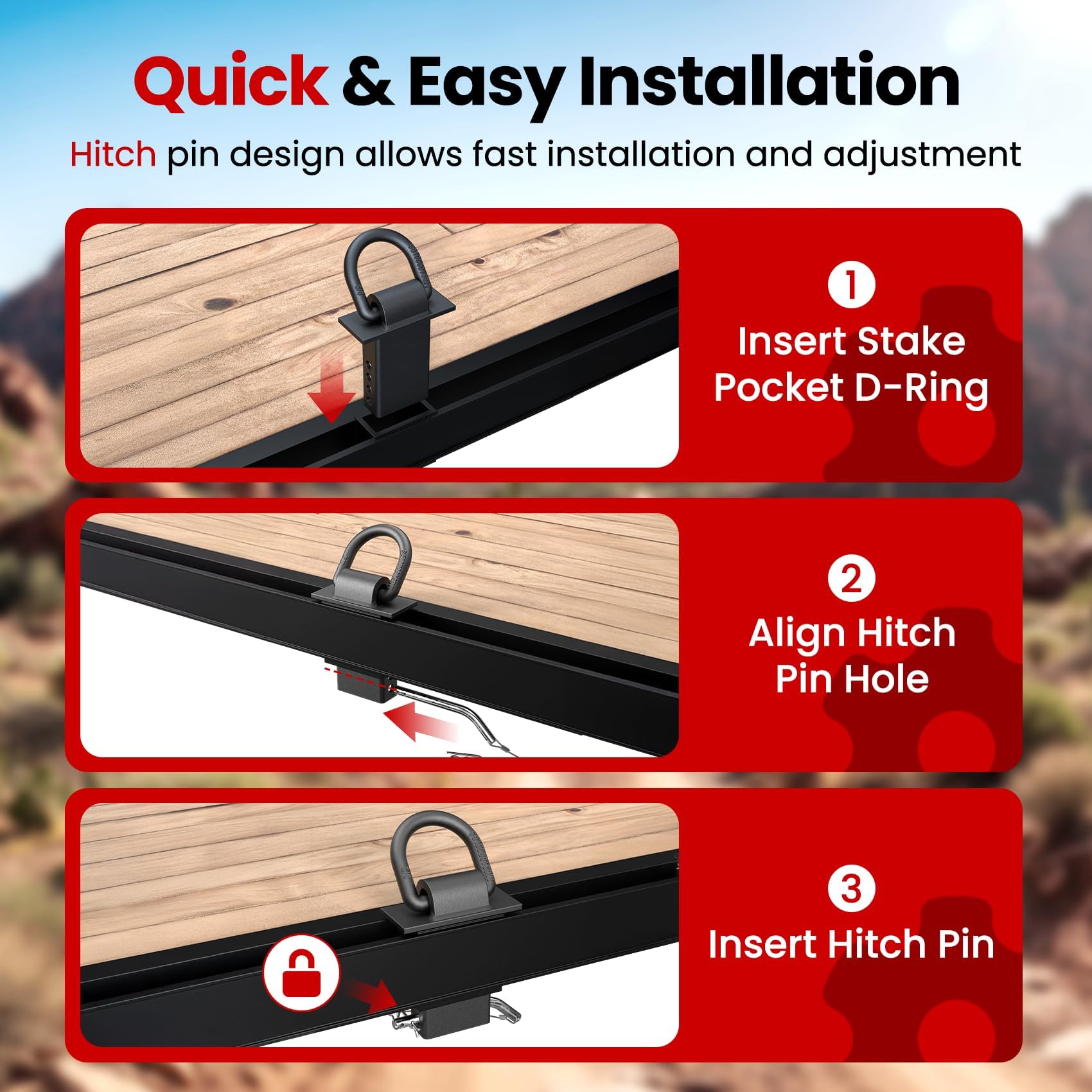 JY PERFORMANCE side profile showing four pin holes for adjustable secure placement