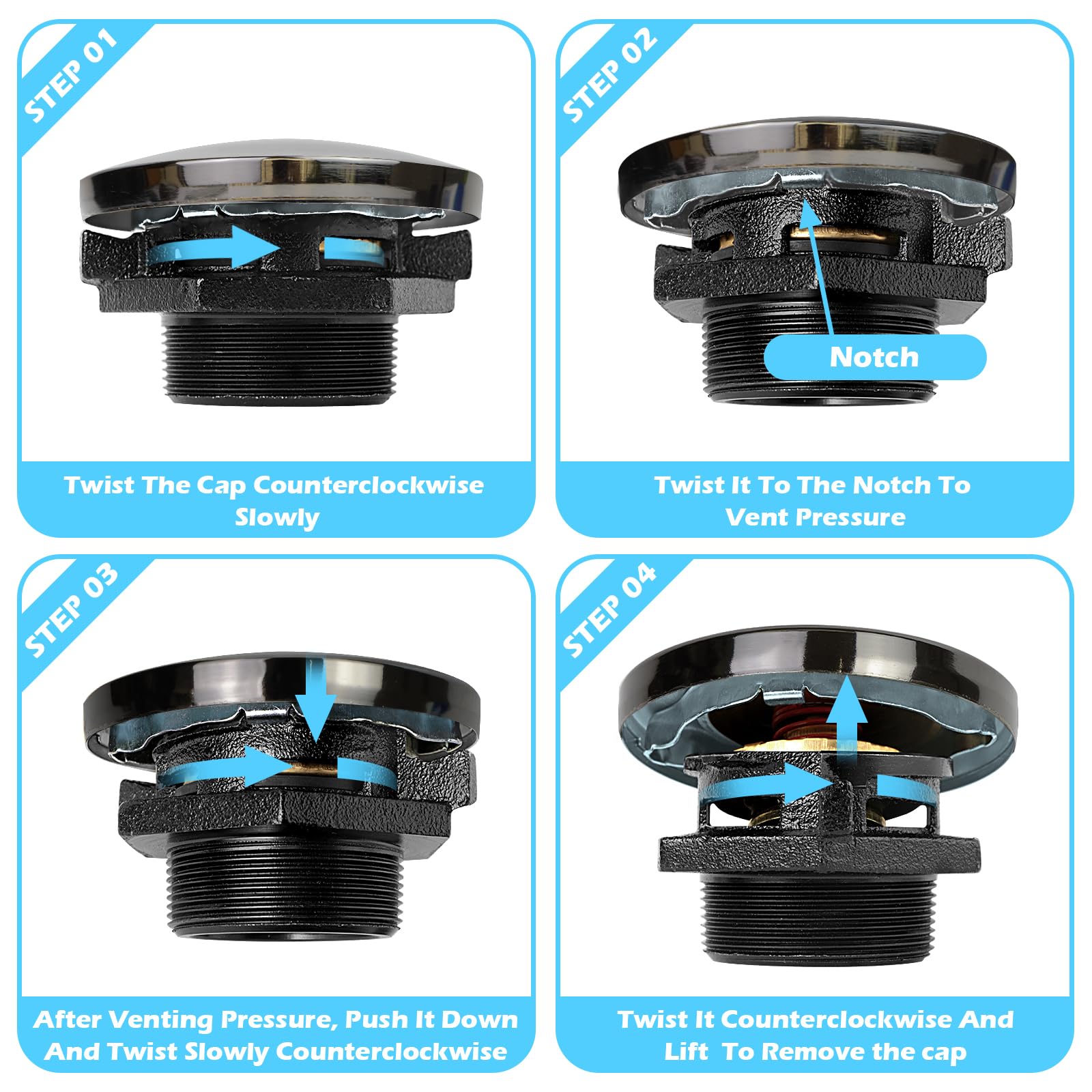JYINCPED interior gasket seal closeup reducing leaks and vapor loss