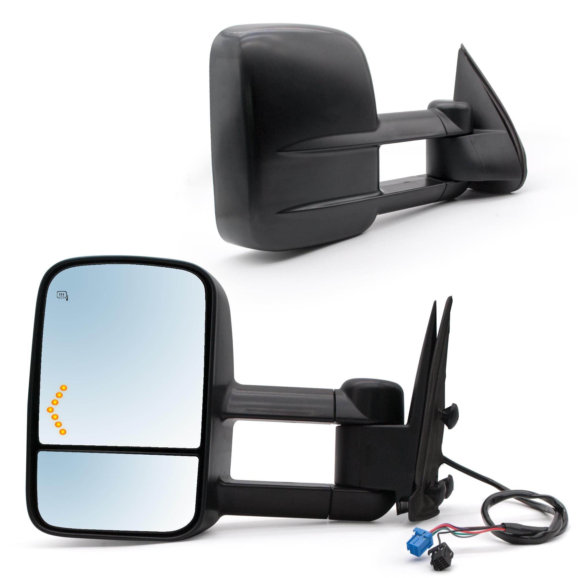 JZSUPER front view of both towing mirrors showing fit and finish benefits