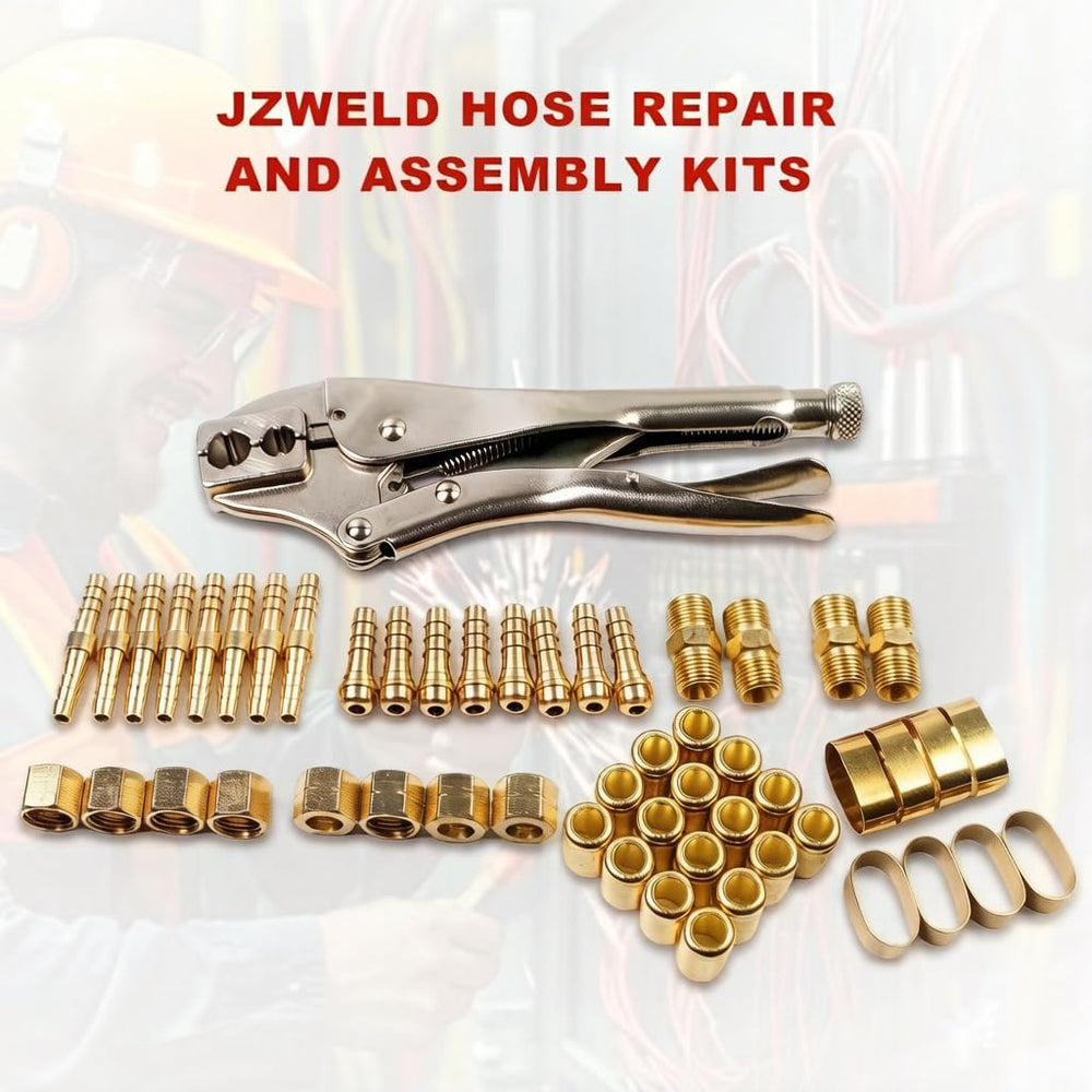 JZWELD couplers and nuts layout showing complete torch repair options