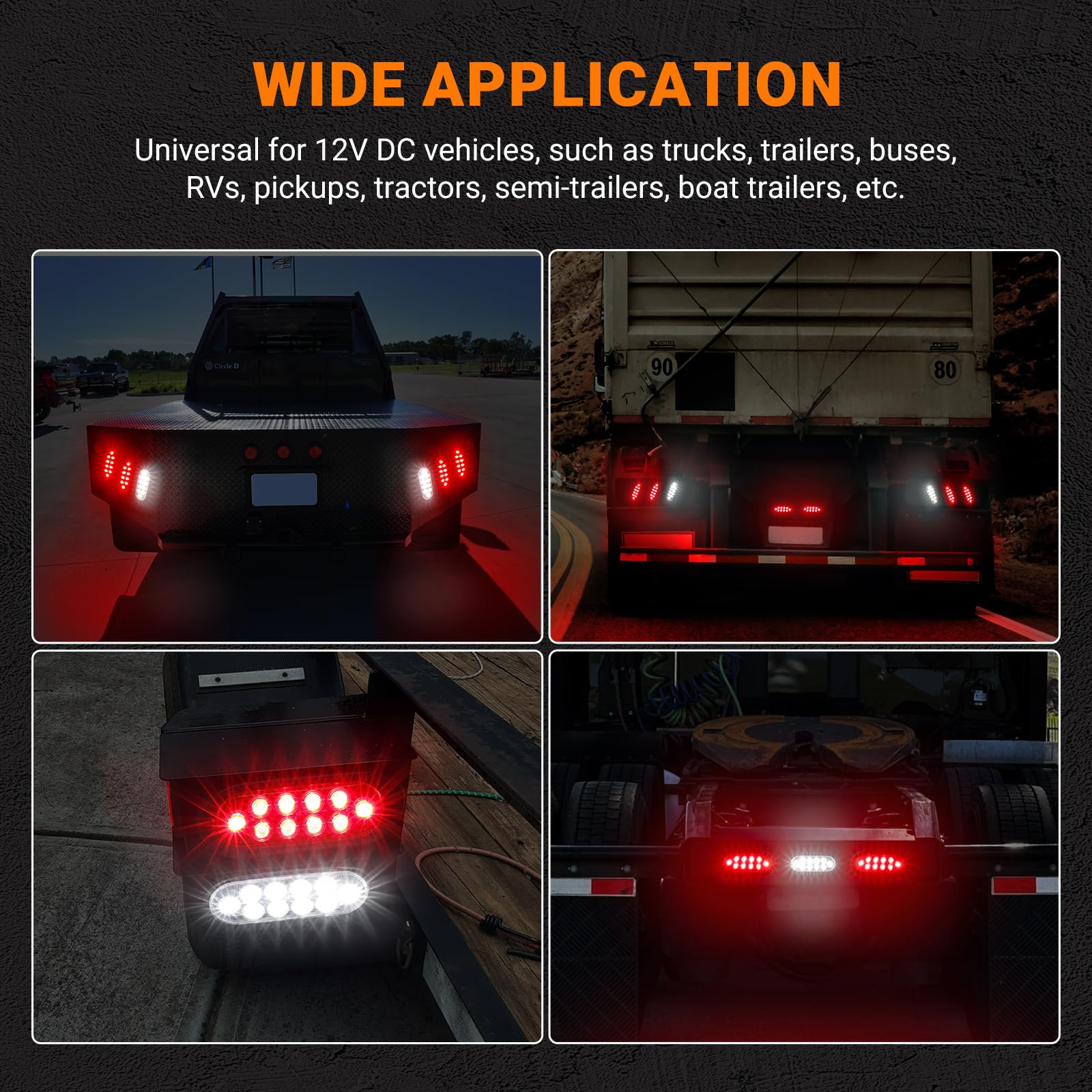 JZYZQBX white reverse light illuminating a trailer for safer backing maneuvers