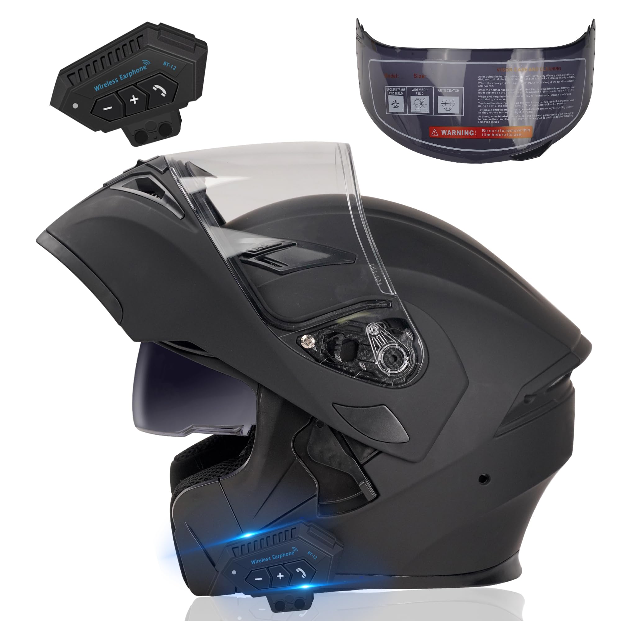 JZZLSJT front view full-face helmet showing aerodynamic shape and comfort