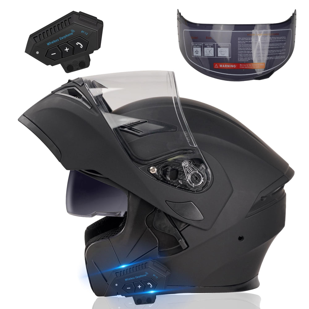 JZZLSJT front view of modular helmet showing aerodynamic shape and protection