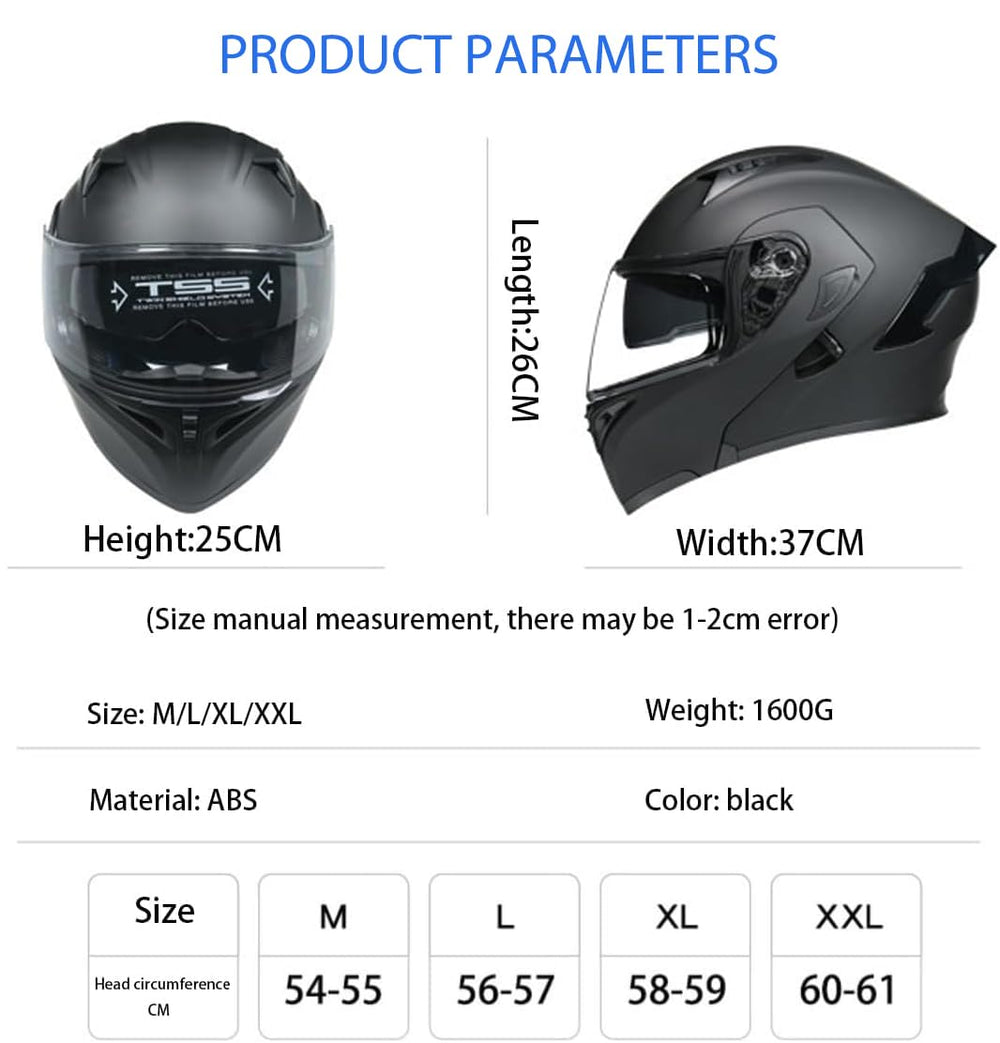 JZZLSJT size chart with XXL helmet for correct fit and sizing guidance