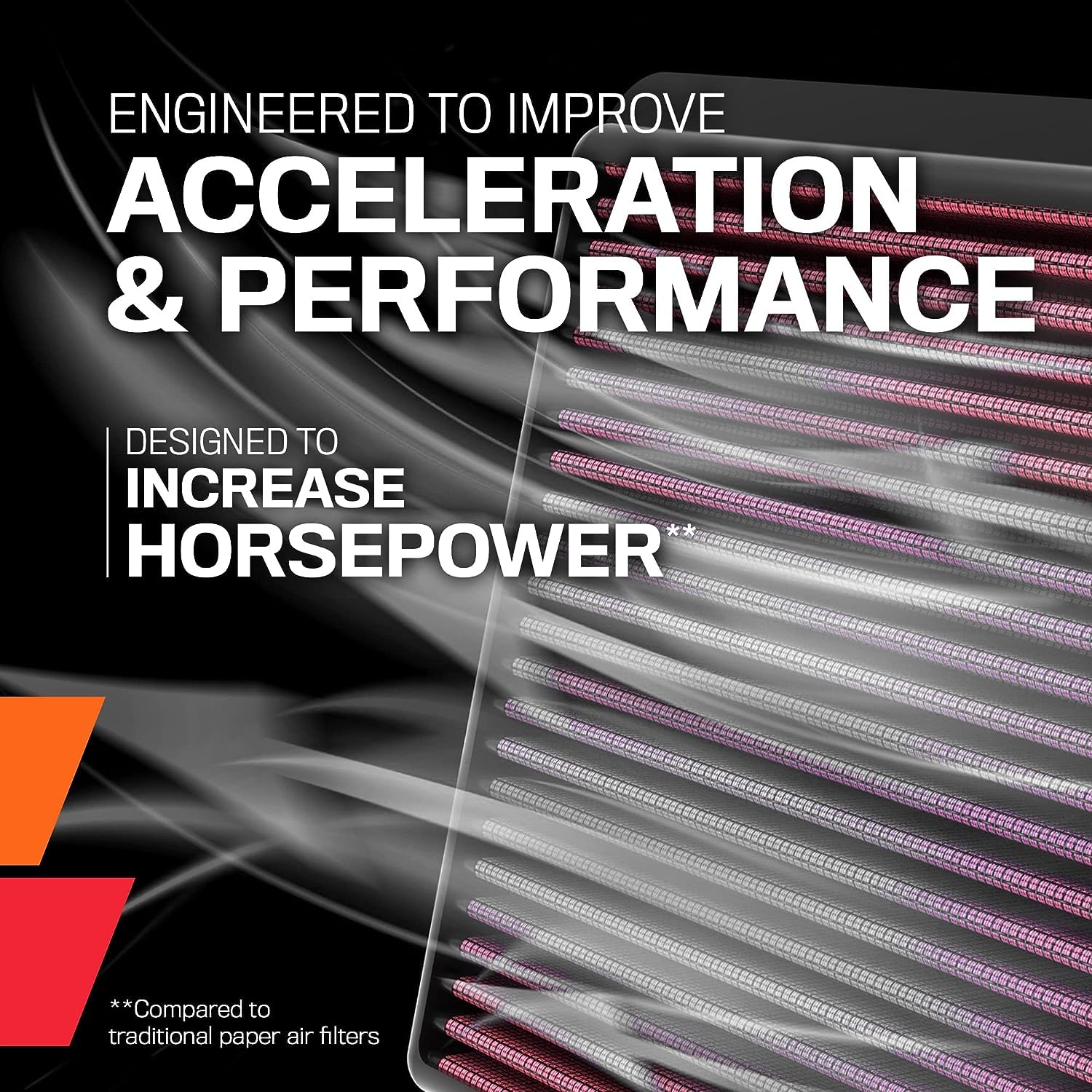 K&N filter in driving vehicle demonstrating performance benefit
