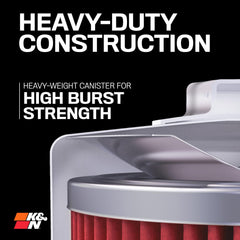 K&N side label and specs view for part identification and correct fitment verification