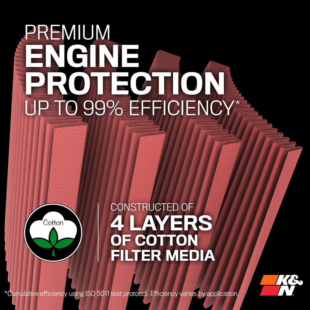K&N filter sitting in stock airbox demonstrating easy direct replacement