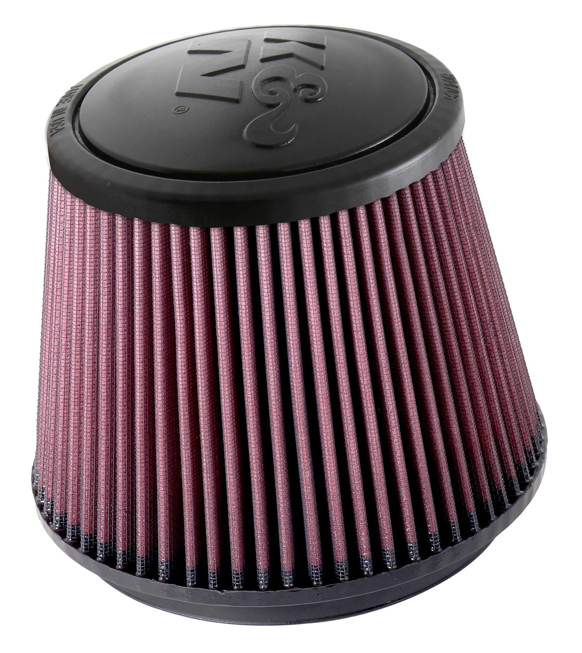 K&N RU-5173 front view showing tapered cone improving airflow