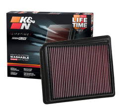 K&N front packaging showing model 33-5062 and fitment benefit