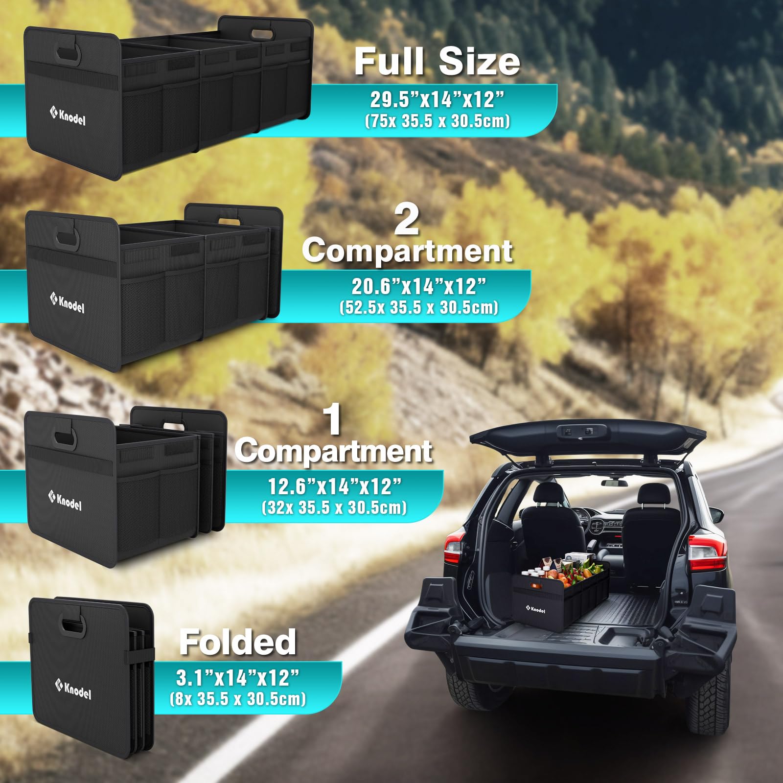 K KNODEL collapsed flat to show compact storage convenience