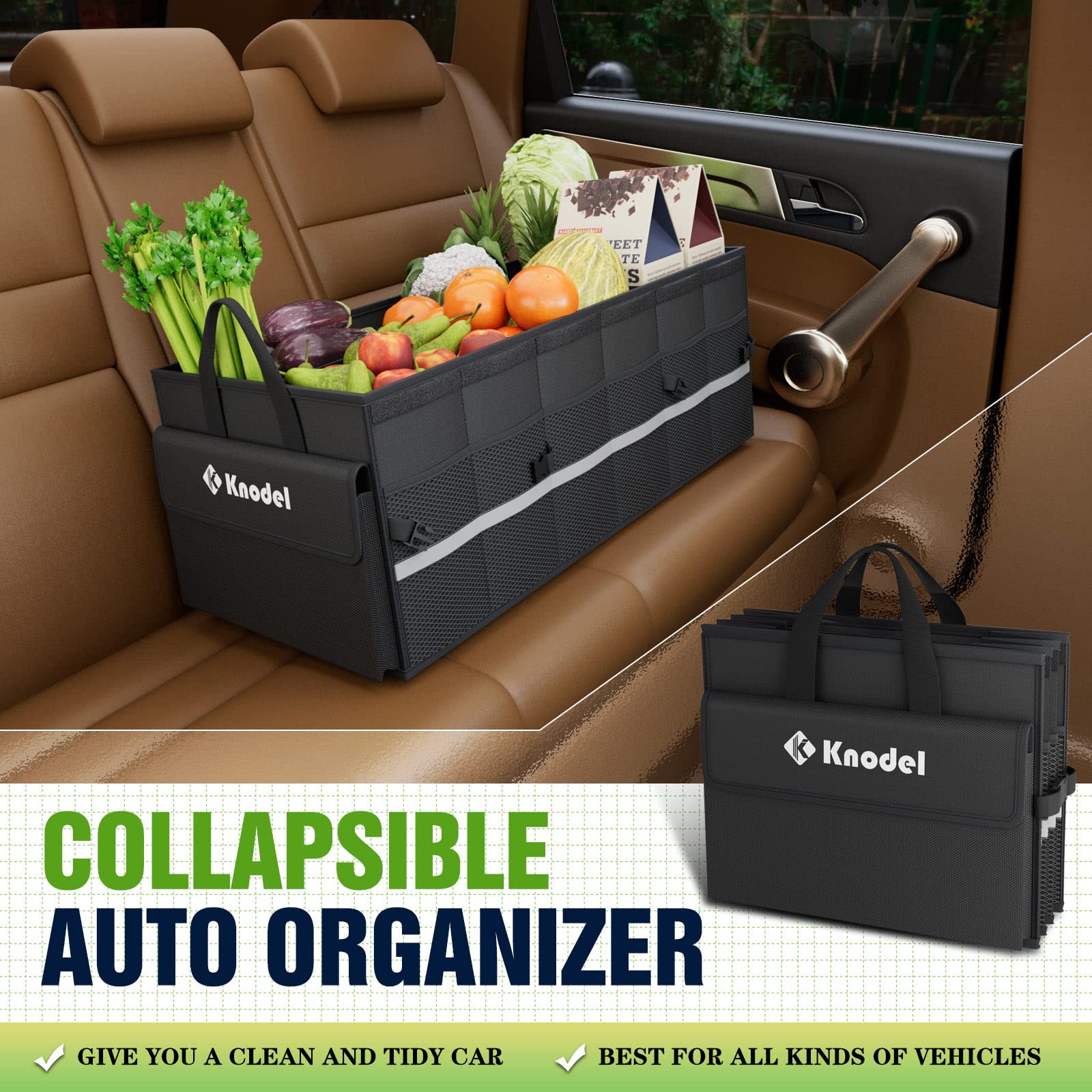 K KNODEL open with groceries and gear organized for quick access benefit