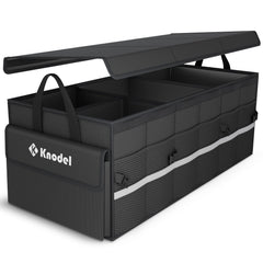K KNODEL front view showing organized compartments and secure lid benefit