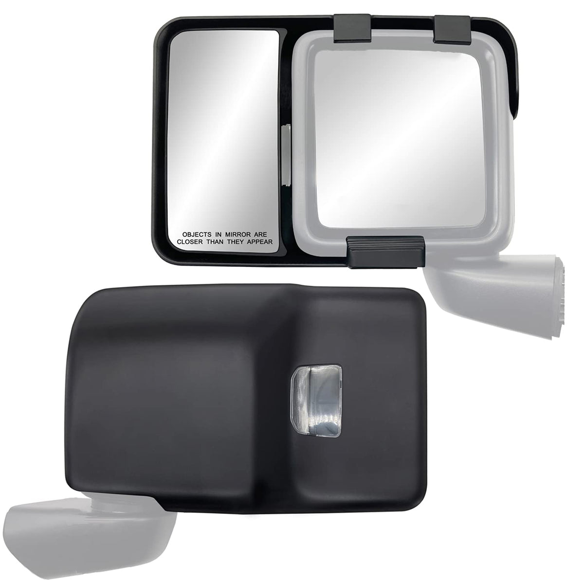 K Source front view of mirror pair showing clean fit and improved visibility