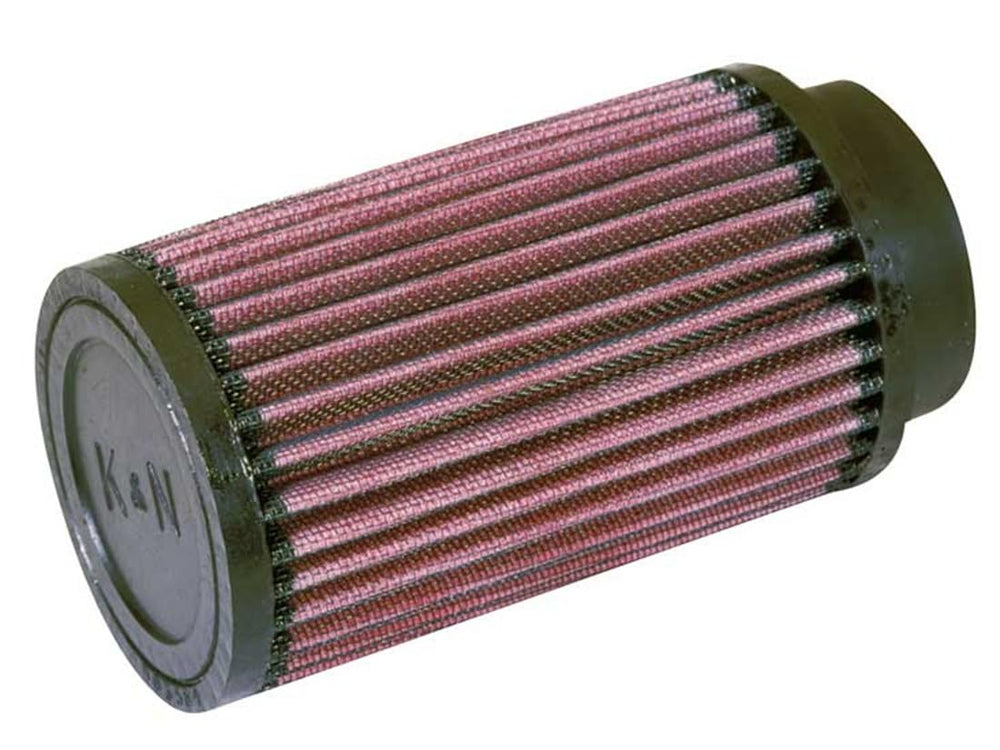 K&N front view RD-0720 showing round clamp-on filter and ready-to-install benefit