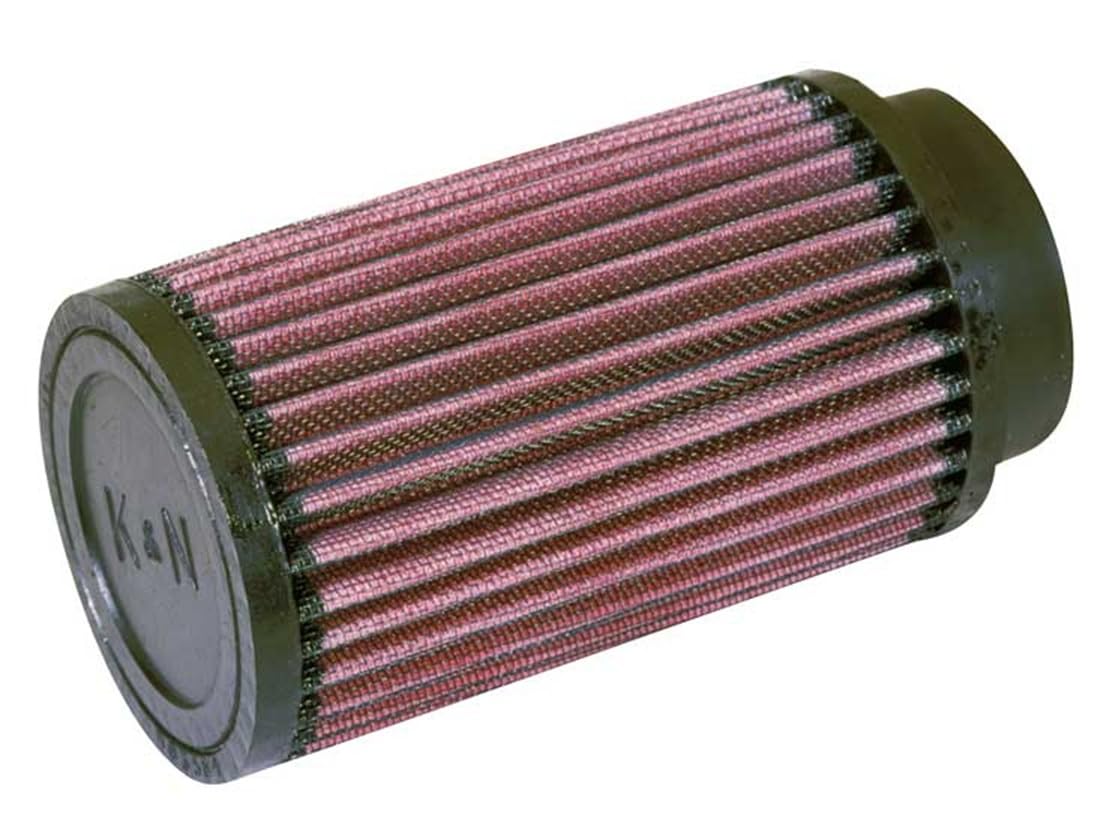 K&N front view RD-0720 showing round clamp-on filter and ready-to-install benefit