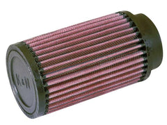 K&N front view RD-0720 showing round clamp-on filter and ready-to-install benefit