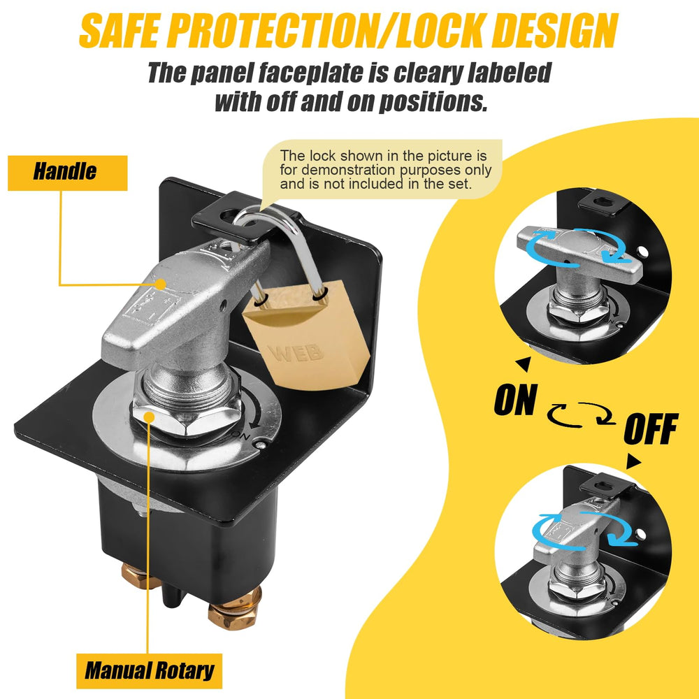 KACOLA fixed-cast handle and lock-out plate demonstrating accidental-toggle protection