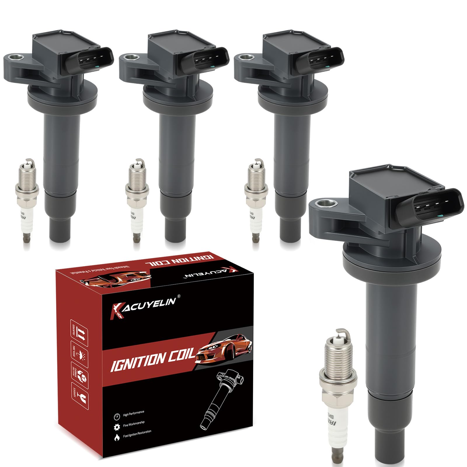 KacuYelin coil pack front view showing fitment and reliable spark delivery