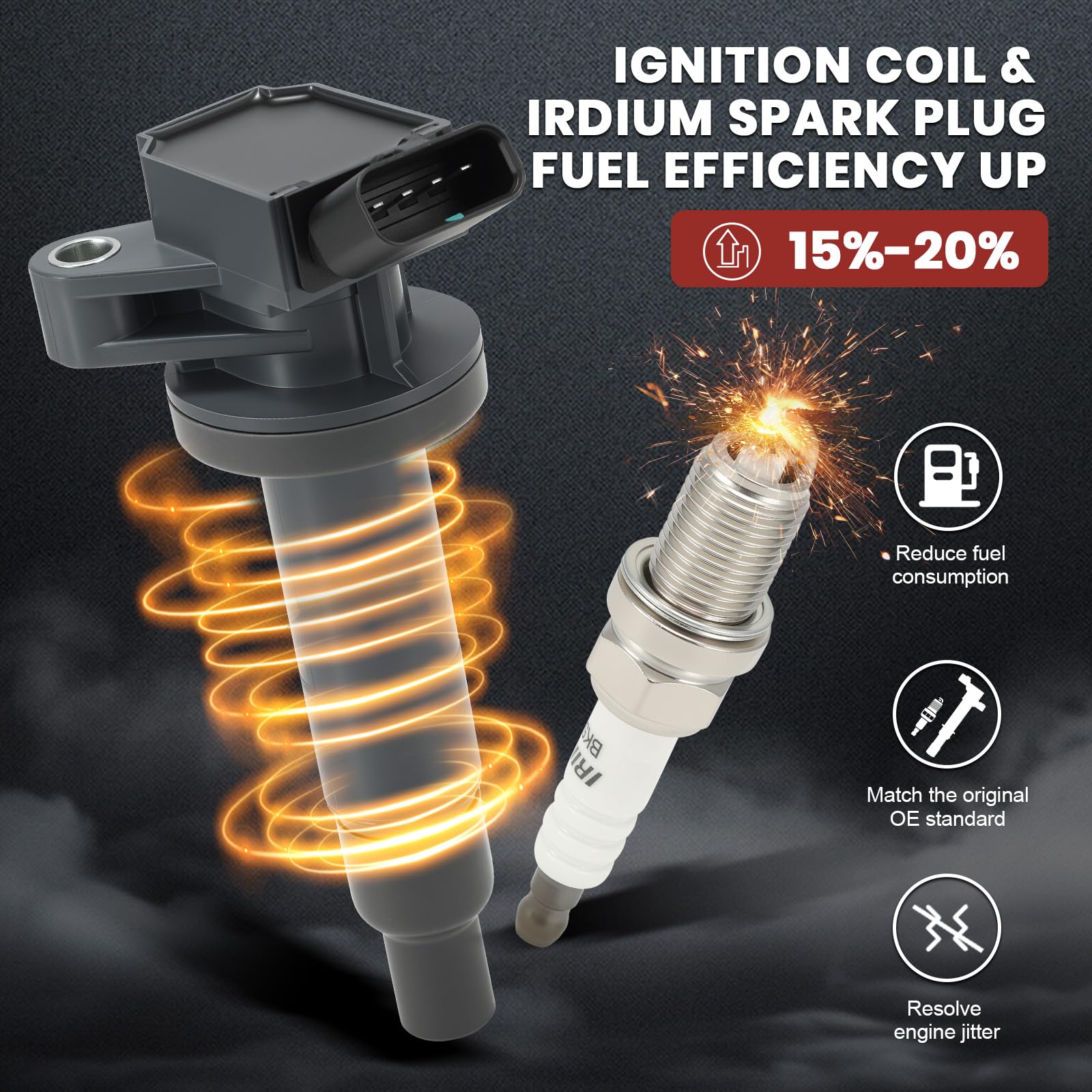 KacuYelin spark plug threads and electrode showing precise gap for efficient combustion