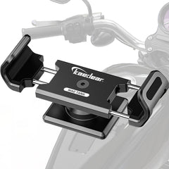 Kaedear KDR-M35 front-mounted on motorcycle tank showing stable navigation view