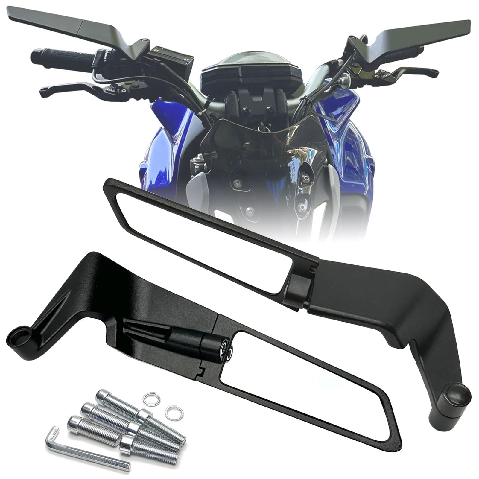 KAIQIVEM front profile mirror showing compact aerodynamic shape and improved sightlines