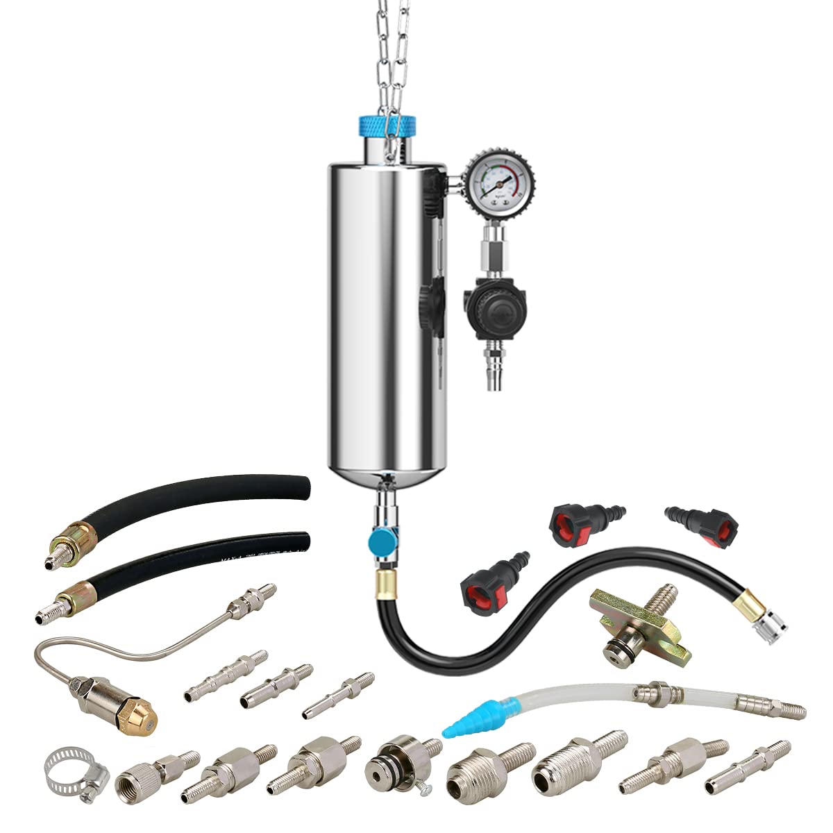 KAISAL front view of 1000ml cleaner showing tank and carry handle, clear tool benefit